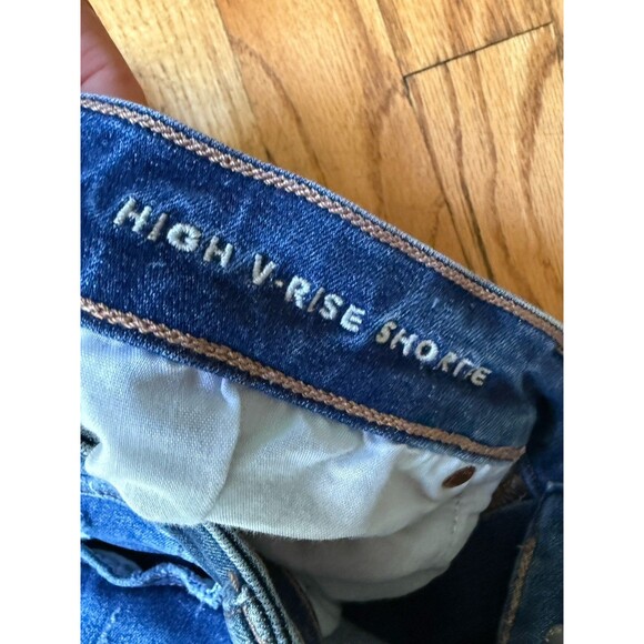 American Eagle Women Shorts 14 Blue Denim Next Level Stretch High Rise Shortie - Picture 2 of 5